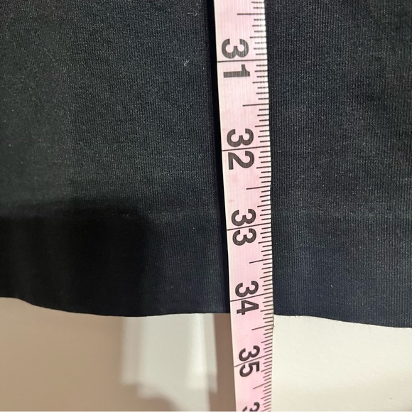 Women’s Cos Black 3/4 Sleeve Knee Length Dress Front Leather Panel Size Medium - Picture 5 of 7